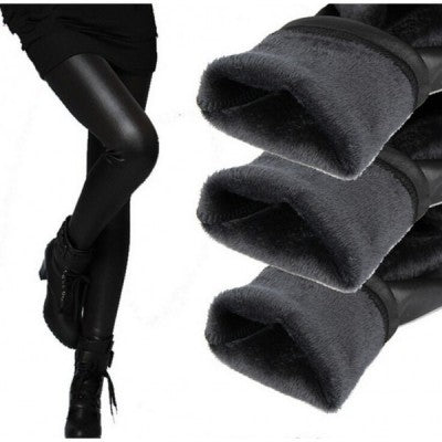Colanti imblaniti imitatie piele