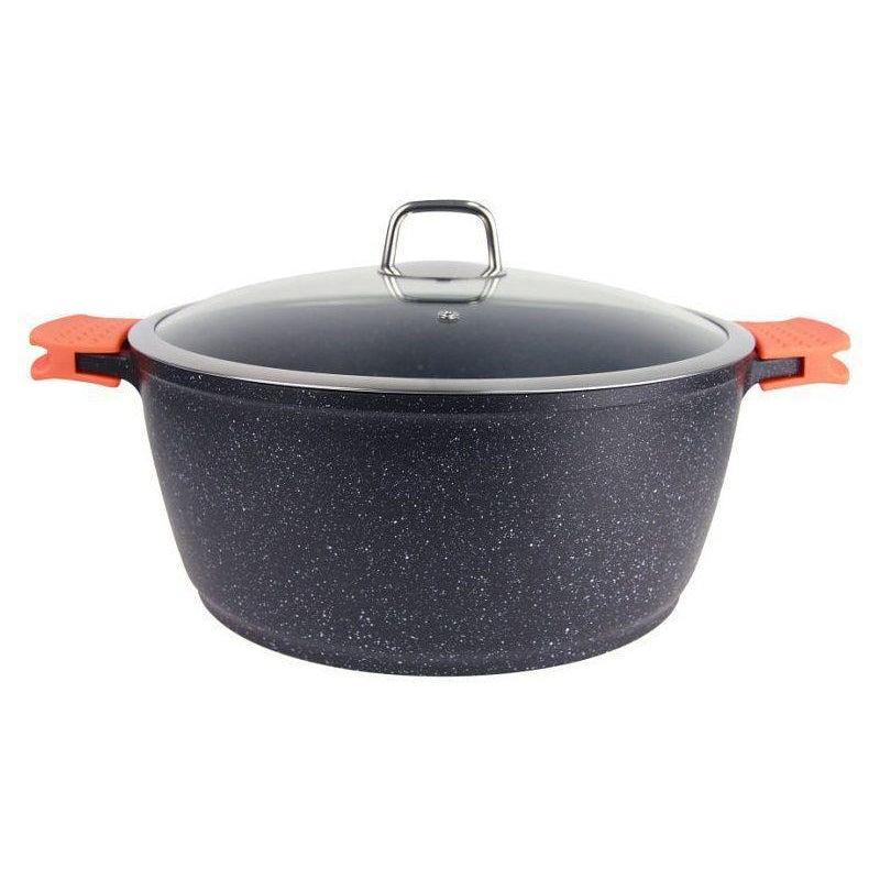 Cratita cu invelis din marmura, 21 l, 44 cm, capac inclus.