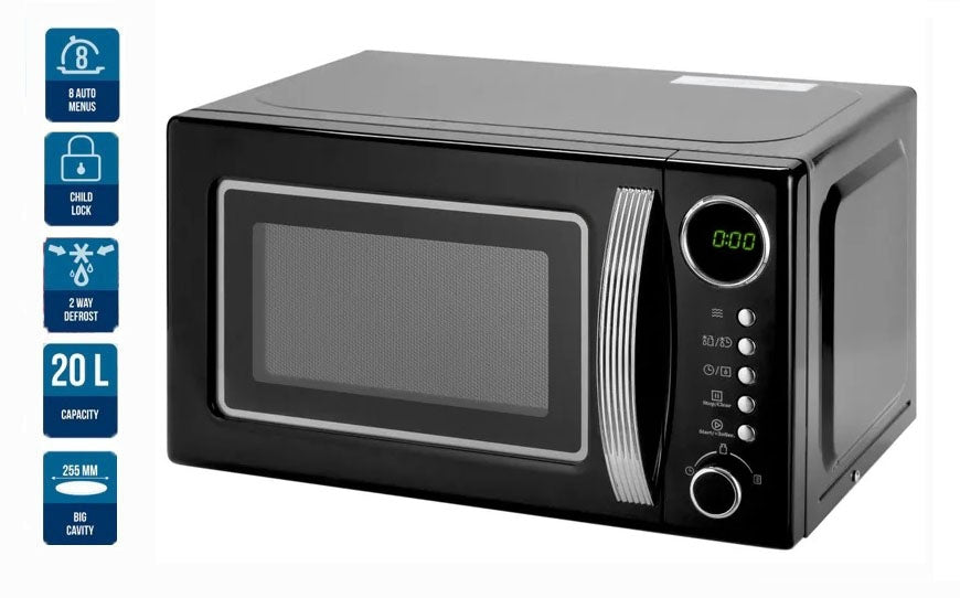 Cuptor cu microunde, Control digital, 20l, 700 W, Display LED, 8 programe, 10 niveluri de putere, Functie dezghetare