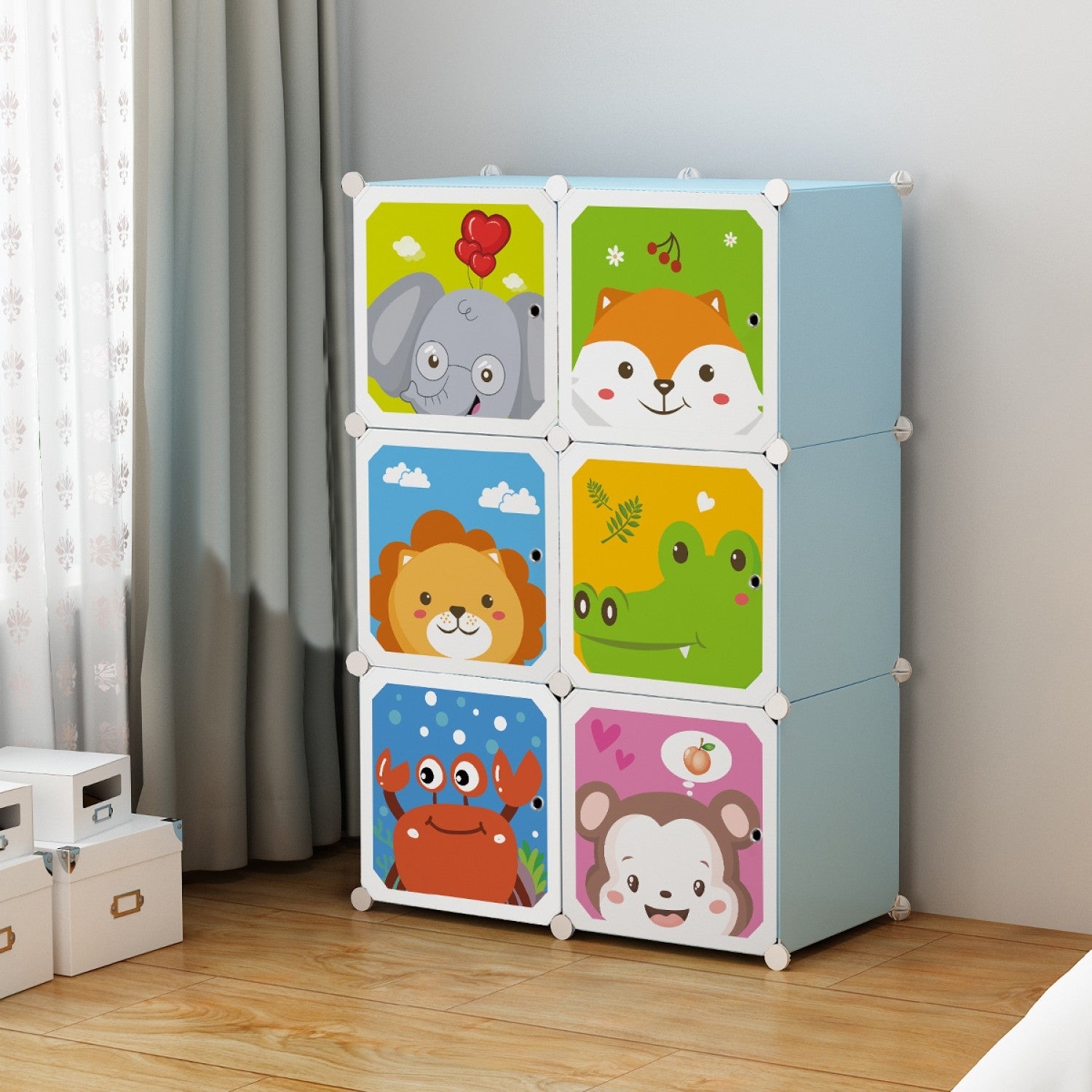 Dulap modular PVC pentru copii - Organizare și distracție în 8 compartimente