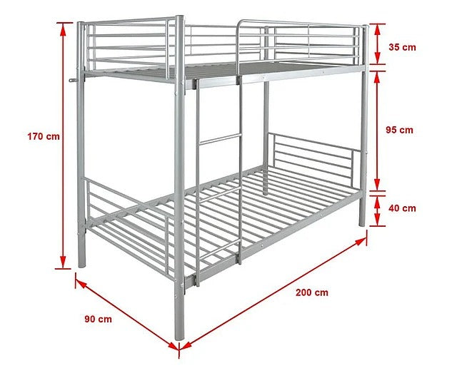 Pat supraetajat 2 persoane, multifunctional, 90x200x170 cm - saltele optional