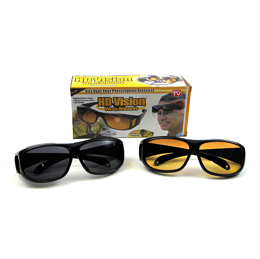 Pachet Promotional ! 1+1 Set 2 perechi ochelari pentru condus de zi - noapte HD Vision