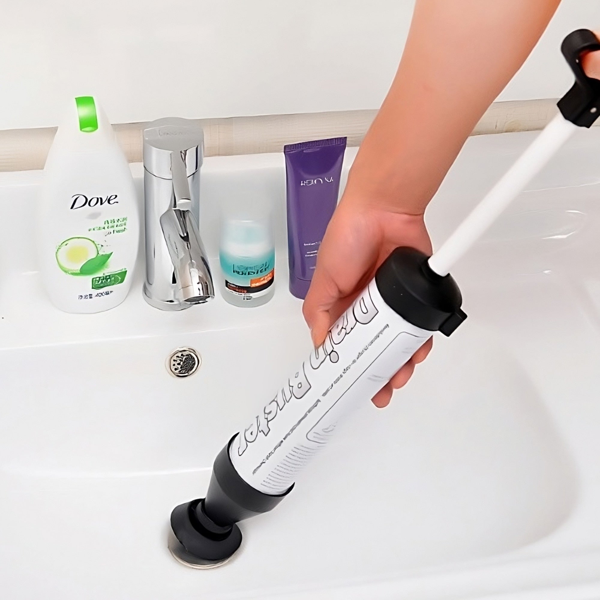 Pompa cu aer comprimat pentru desfundat tevii Drain Buster
