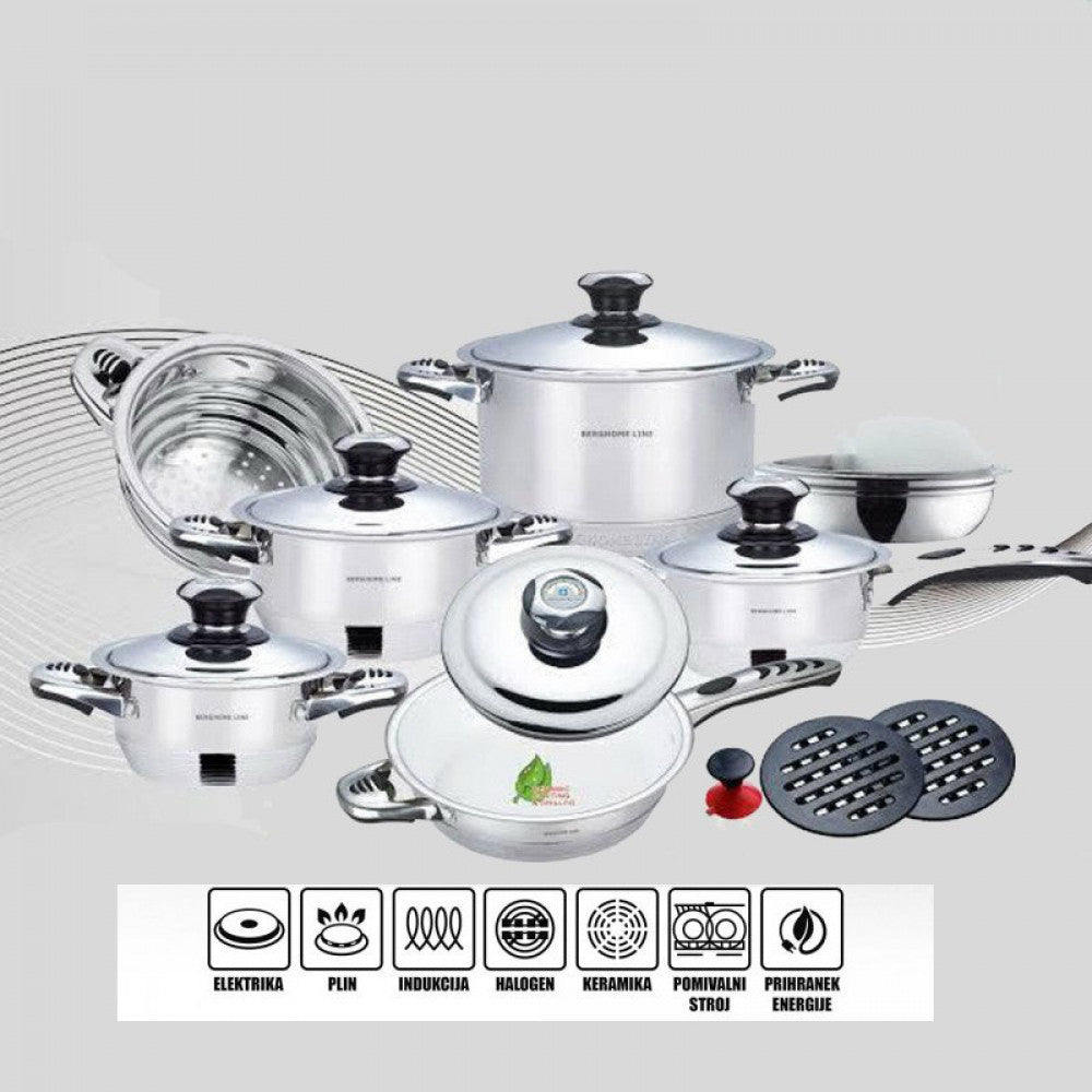 Set vase si oale de gatit  16 piese fund capsulat 11 straturi