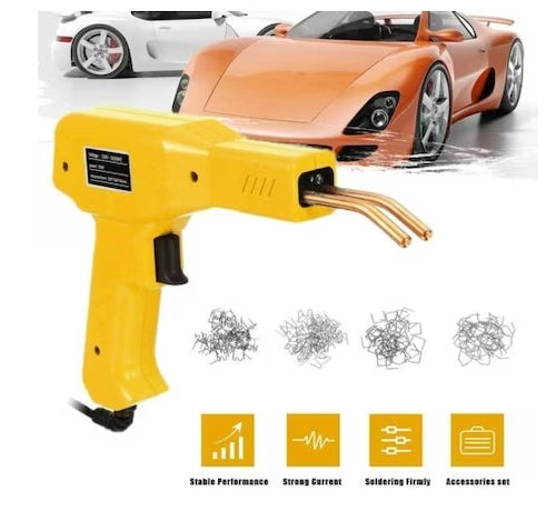 Trusa Pistol Profesional si Kit pentru Repararea Fisurilor din plastic, polipropilena, 400 capse de intarire, putere 100w