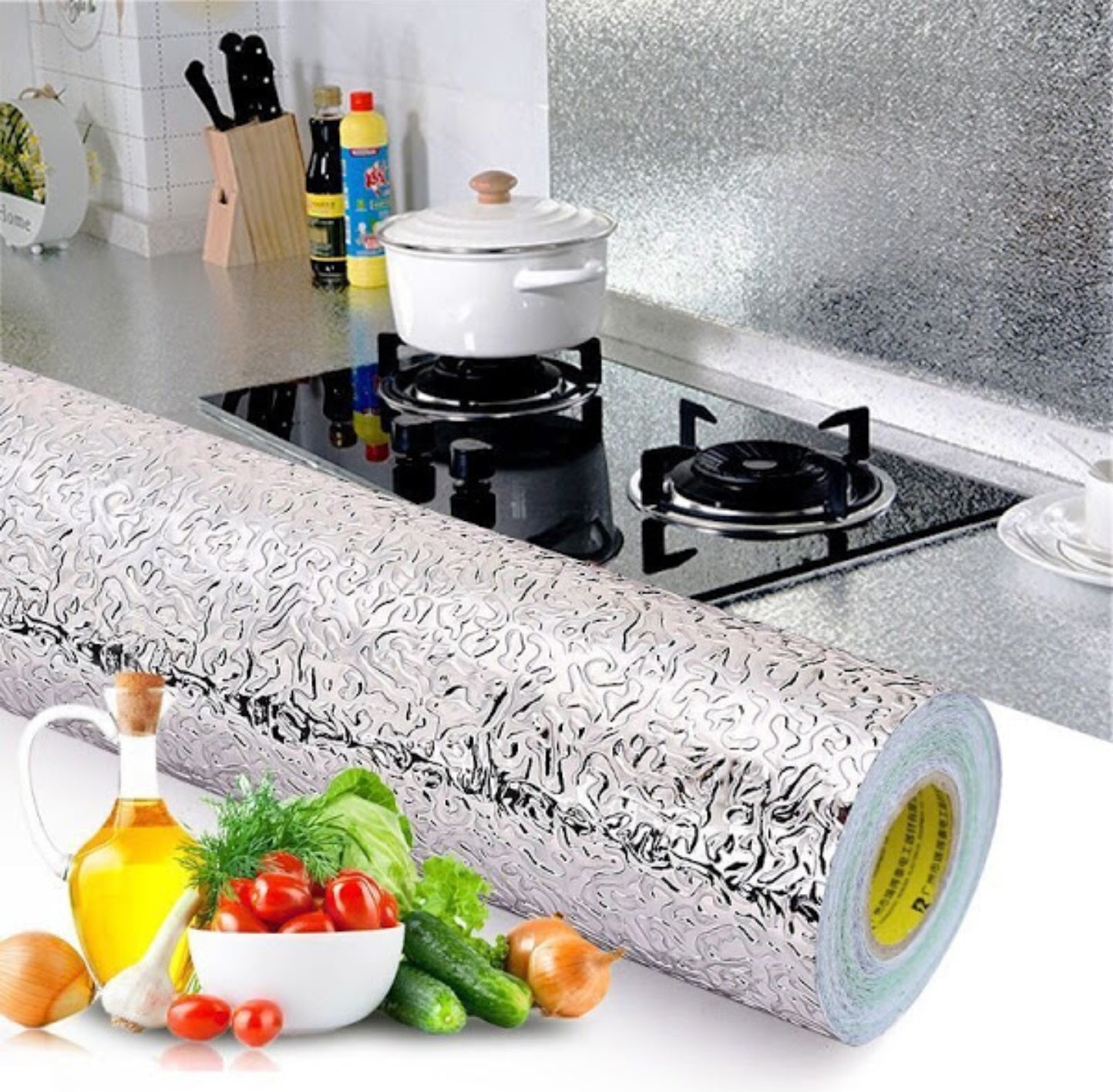 Folie autoadeziva pentru bucatarie din aluminiu