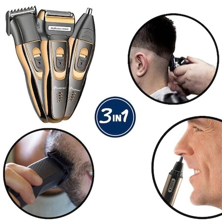 Aparat de ras si tuns, 3 in 1, cu indicator de incarcare