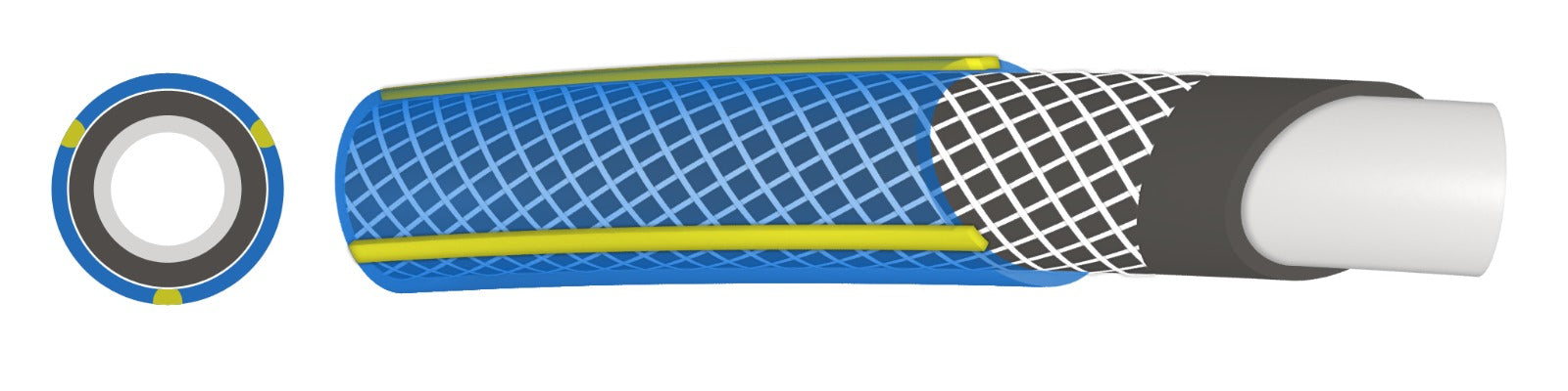 Furtun de gradina cu insertie, 1/2", 50 metri, 4 straturi, clasa 3 rezistenta, Bluebos Plus