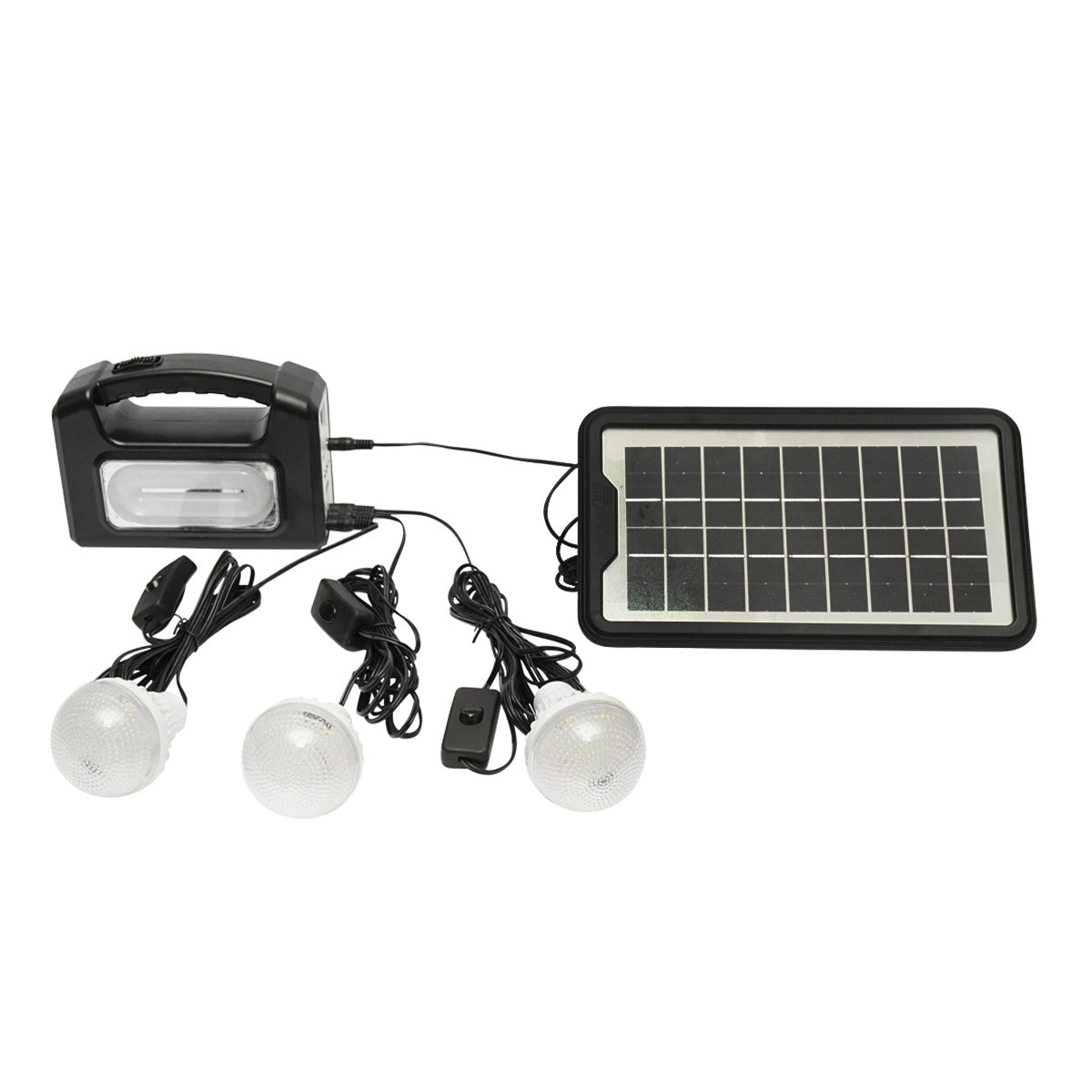 Sistem de iluminat solar portabil cu 3 becuri