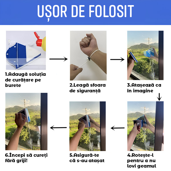 Curățător Magnetic de Geamuri cu Două Fețe – Triunghiular