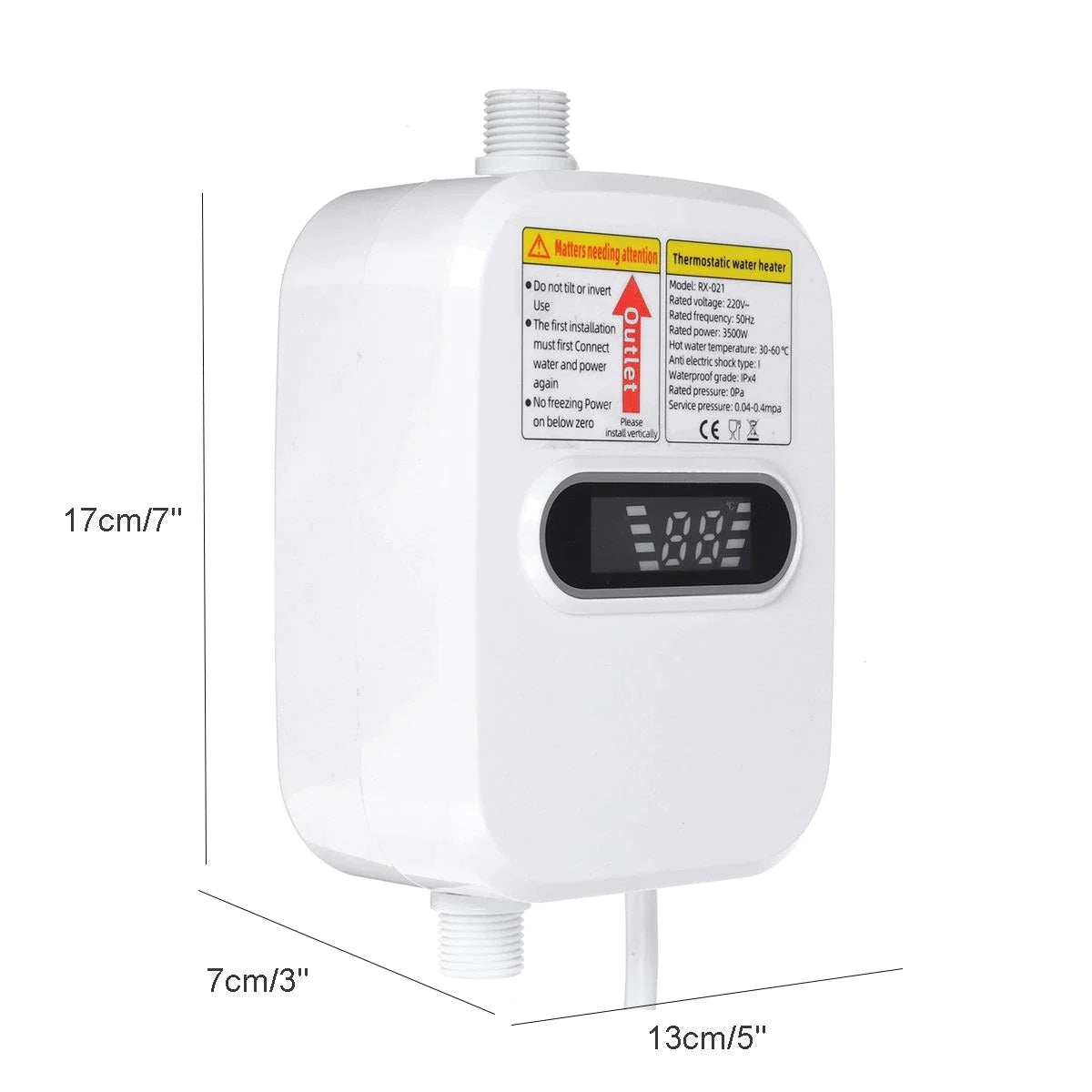 Boiler electric instant pentru apă caldă, cu afișaj digital: Incălzește apa în doar 3 secunde