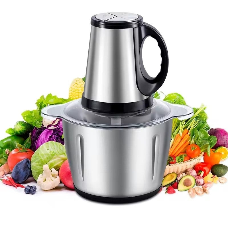 Tocător electric din inox pentru carne și legume, 2L