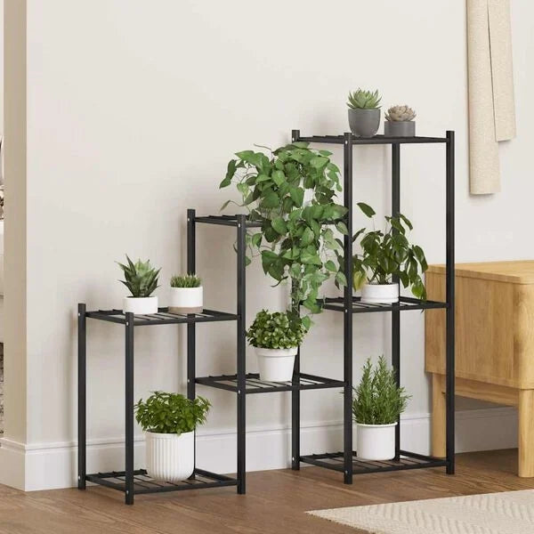 Suport Decorativ pentru Flori și Plante pe Mai Multe Niveluri, 95 x 27,5 x 82,5 cm, Alb sau Negru