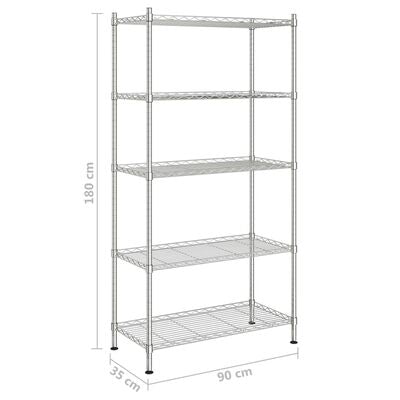 Raft galvanizat, 5 polite, 180 x 90 x 45 cm, 1250 kg