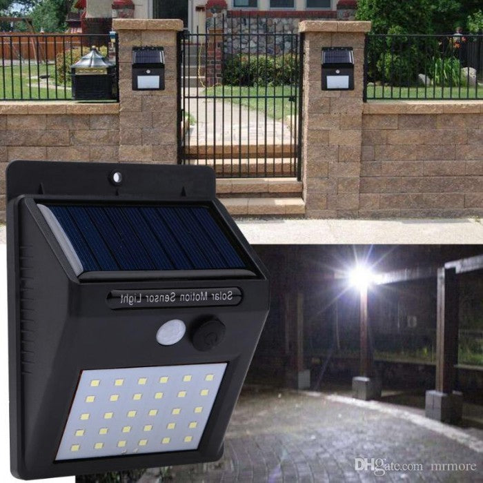 2 x Lampa 20  leduri  cu incarcare solara si senzor de miscare