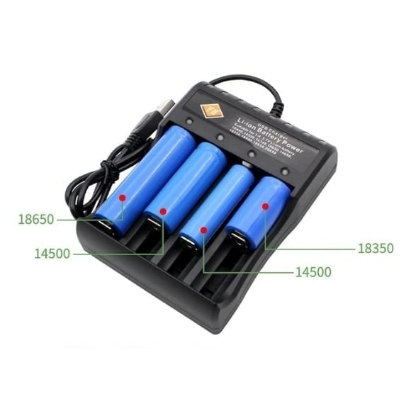 Încărcător acumulatori YH-18650-4, 3.7V, 4 porturi