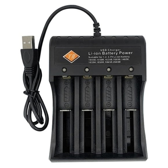 Încărcător acumulatori YH-18650-4, 3.7V, 4 porturi
