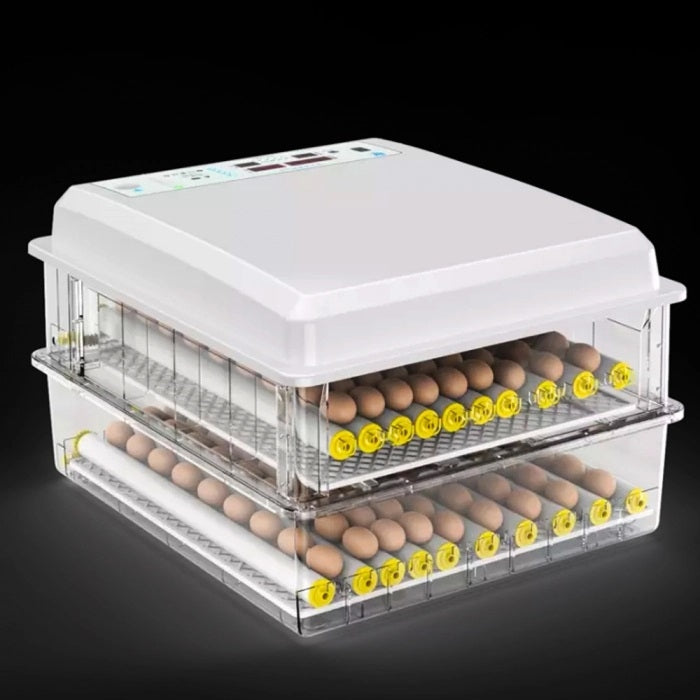 Incubator automat pentru 120 oua, cu dispozitiv automat de intoarcere si ovoscop incorporat