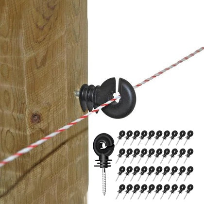 Set 100 bucati, Izolator inelar material PP pentru gard electric