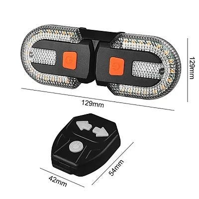 Sistem de semnalizare fara fir, detasabil cu 3 moduri de iluminare si avertizare sonora pentru bicicleta