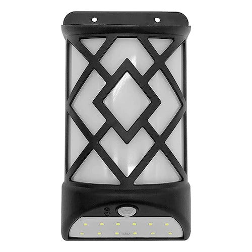 Set 2 Lampi LED Solare Pentru Perete, 2 in 1, Efect De Flacara, Senzor de miscare