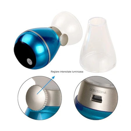 Lampa retro cu 3 LED-uri, 5 trepte de luminozitate, reincarcabila prin USB. Stingere/Aprindere prin suflare