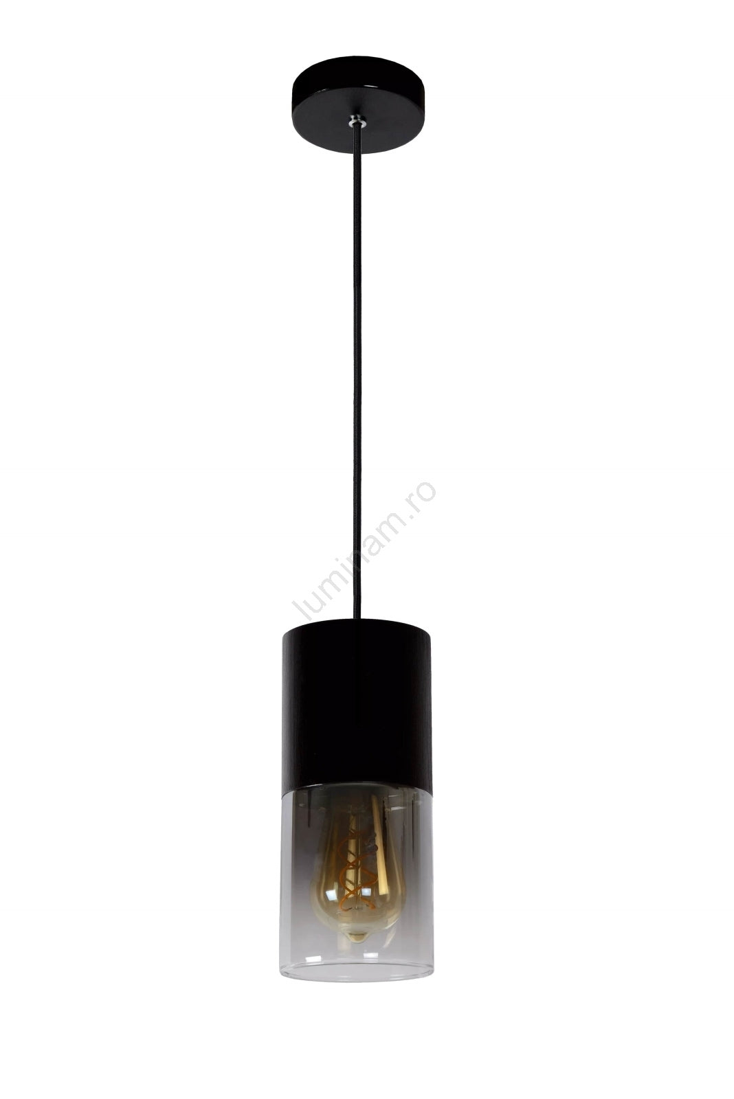 Pendul ZINO din Sticlă Fumurie, Ø10 cm, 1 x E27