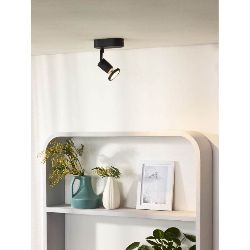 Spot Aplicat JASTER-L, Negru, LED GU10 5W, Lumină Caldă 2700K