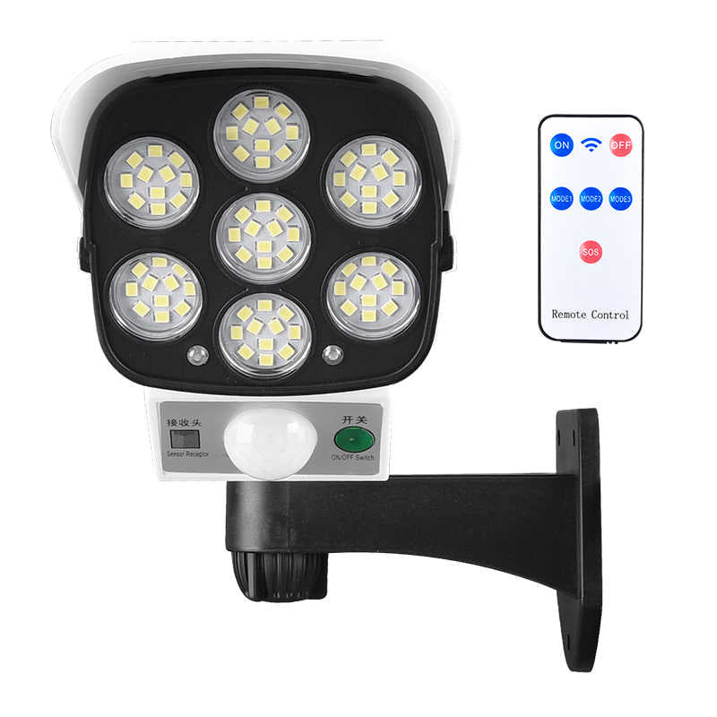 Proiector tip camera falsa cu panou solar, senzor de miscare
