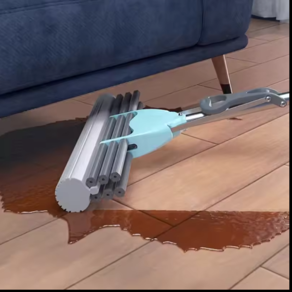 Mop cu Cap Rotativ și Coadă Telescopică din Inox, Absorbție Mare, pentru Toate Pardoselile