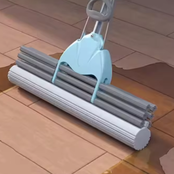 Mop cu Cap Rotativ și Coadă Telescopică din Inox, Absorbție Mare, pentru Toate Pardoselile
