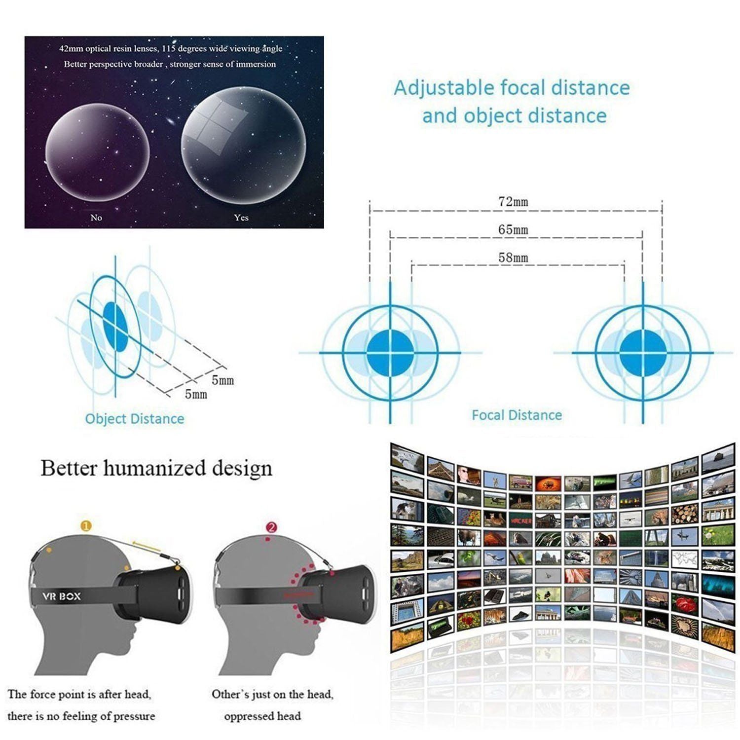 Ochelari realitate virtuala 3D VR CASE 360 grade