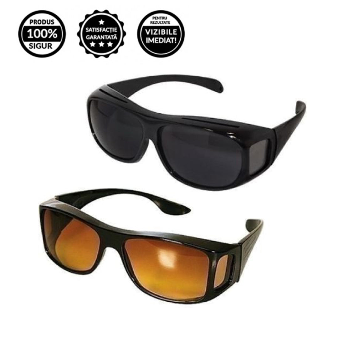 Set 2 perechi de ochelari HD de condus zi si noapte