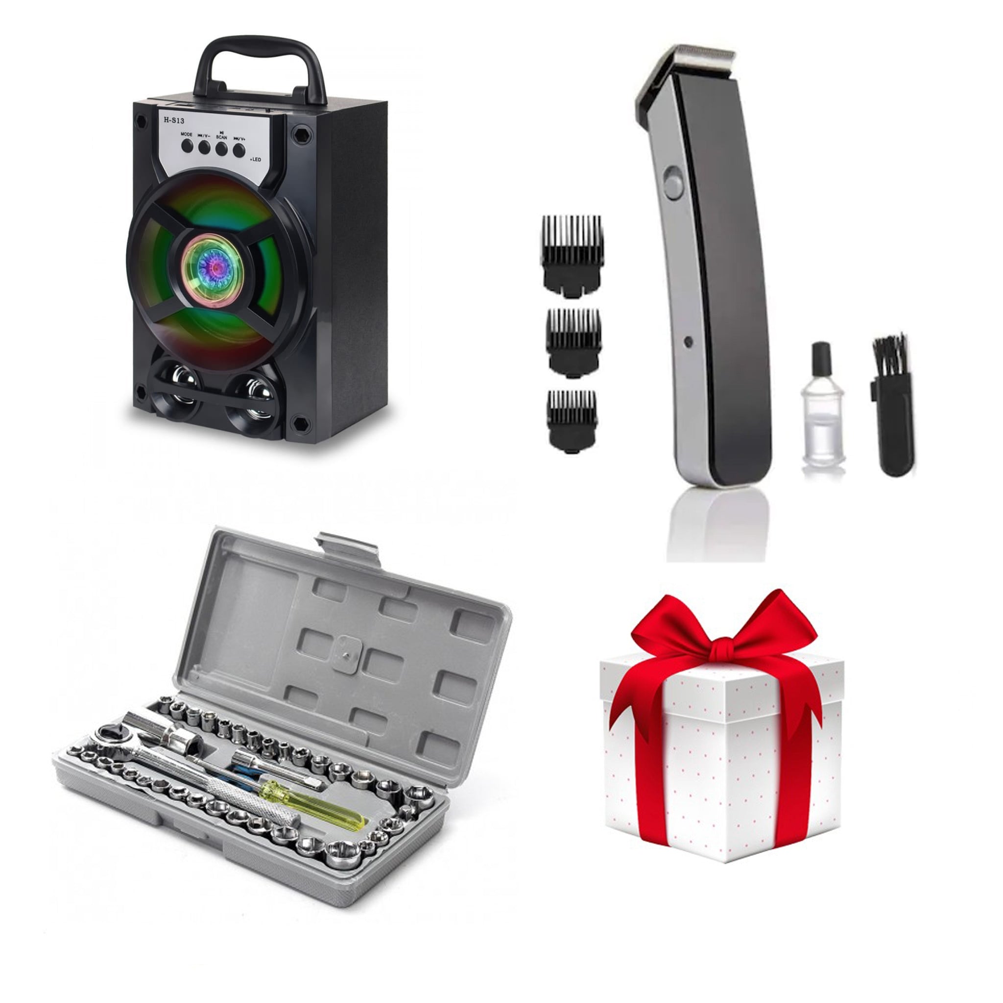 Oferta Promo - Boxa Portabila Bluetooth Radio si Mp3 - Trusa chei tubulare si biti cu surubelnita clicket - Aparat tuns cu acumulator si 4 moduri ajustare - Cadou