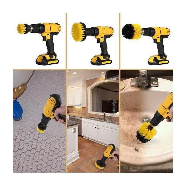 Set 3 perii pentru curatare, universale, cu adaptor pentru bormasina