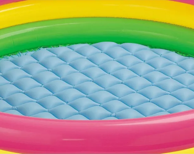 Piscină Gonflabilă pentru Copii 110x35 cm cu Podea Moale Gonflabilă, Model Curcubeu