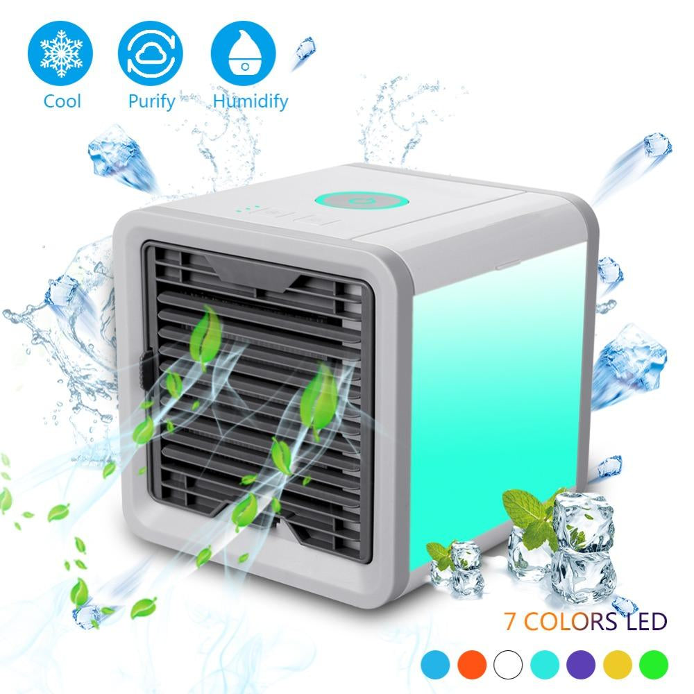 Racitor de aer portabil 4in1 Cooler cu umidificare si lumina ambientala