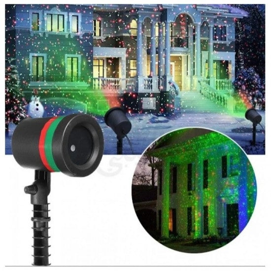 Proiector Laser Exterior – Iluminare Festivă Verde/Roșu pentru Fațadă și Curte