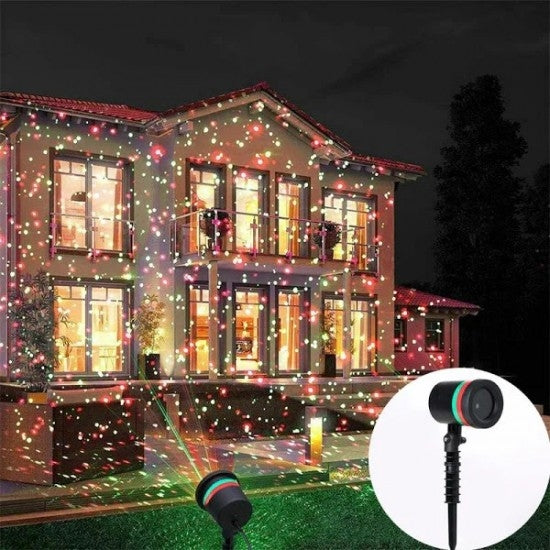 Proiector Laser Exterior – Iluminare Festivă Verde/Roșu pentru Fațadă și Curte