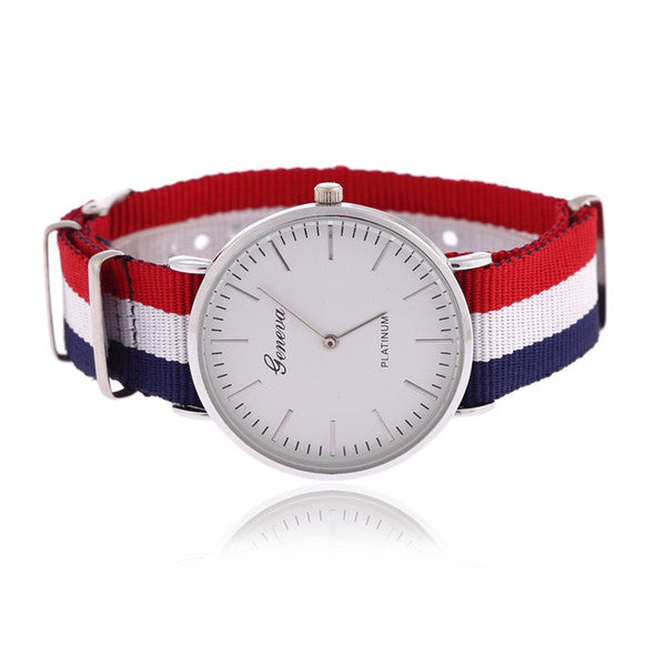 Ceas unisex Geneva Platinum curea textila