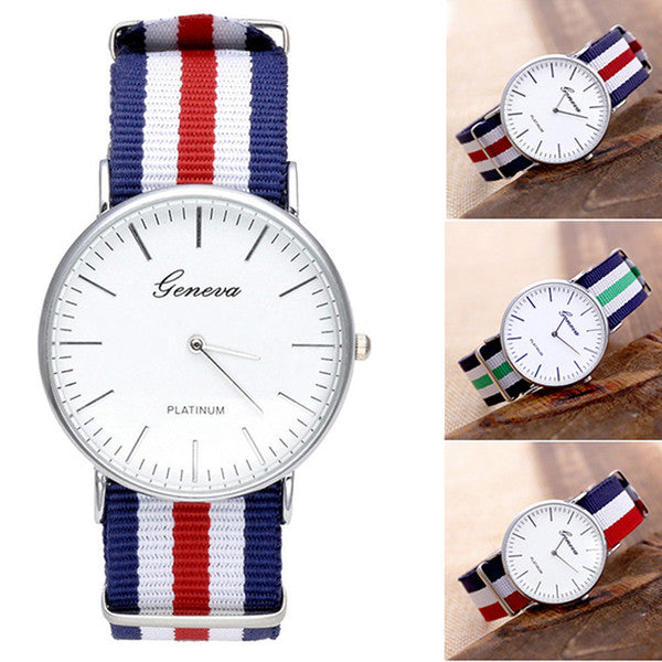 Ceas unisex Geneva Platinum curea textila