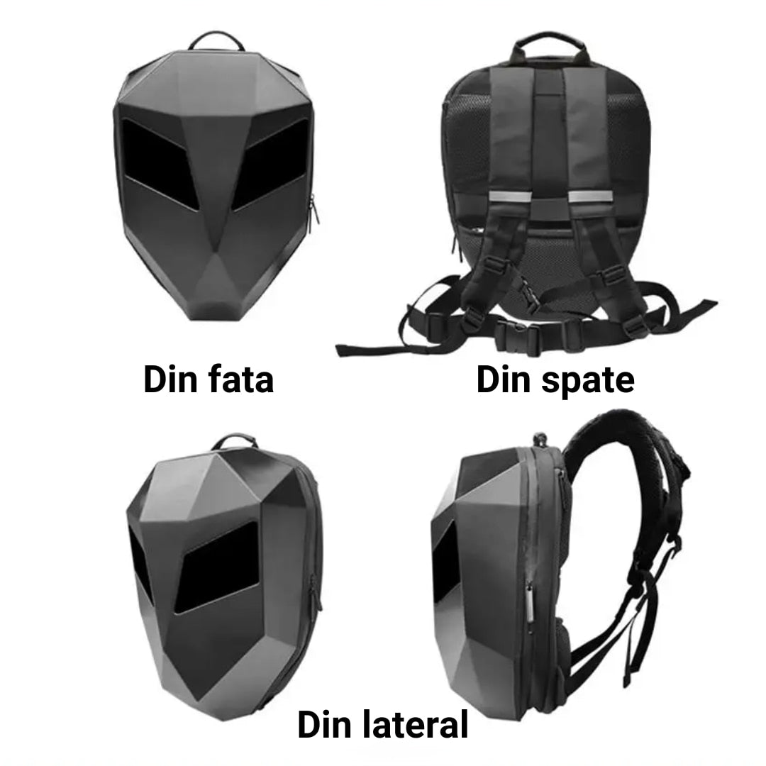 Rucsac pentru Motocicliști cu Ecran LED Personalizabil, Impermeabil, cu Benzi Reflectorizante