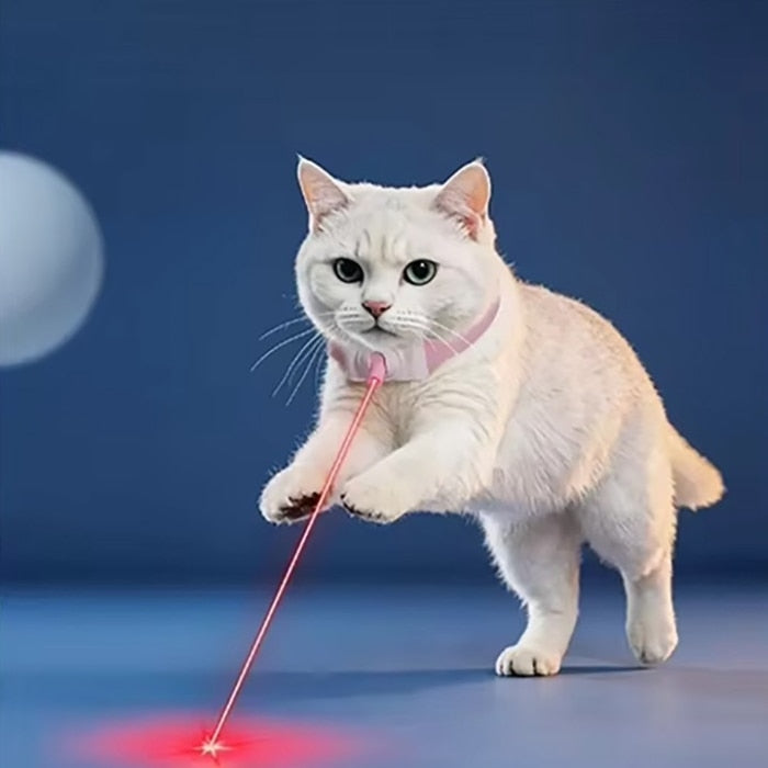 Zgardă Interactivă pentru Pisici cu Laser Detașabil, Reîncărcabilă USB, Silicon Moale