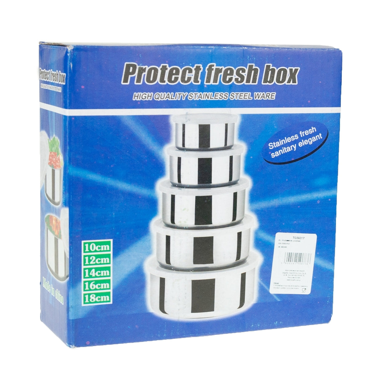 Set 5 Cutii Alimentare din Inox cu Capace Transparente