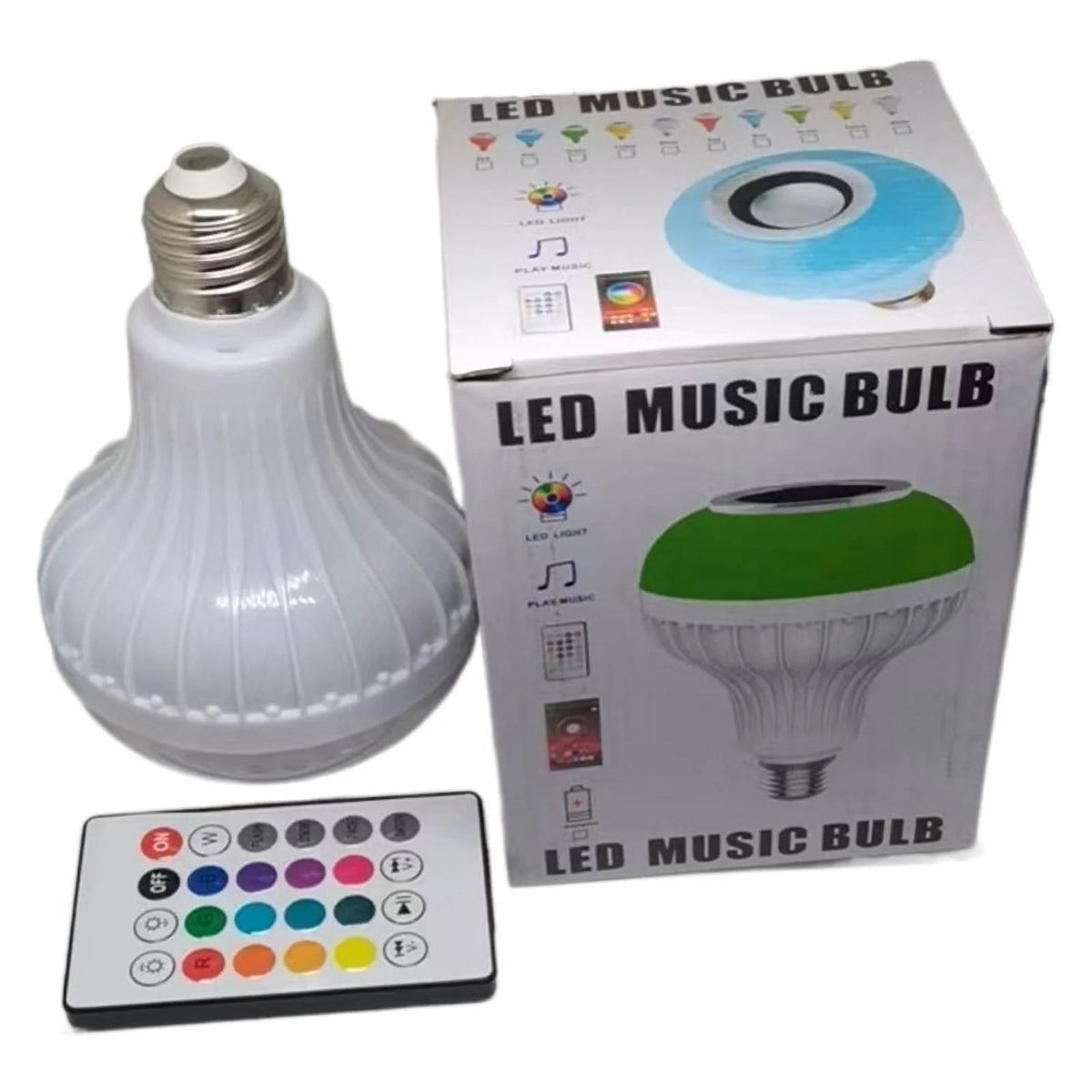 Bec Muzical LED Bluetooth E27 cu Difuzor Încorporat, Lumini RGB și Telecomandă