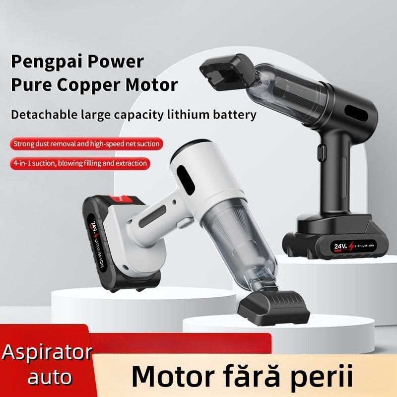 Aspirator Auto Portabil cu 9 Accesorii, pentru Scaune, Covorașe și Spații Înguste