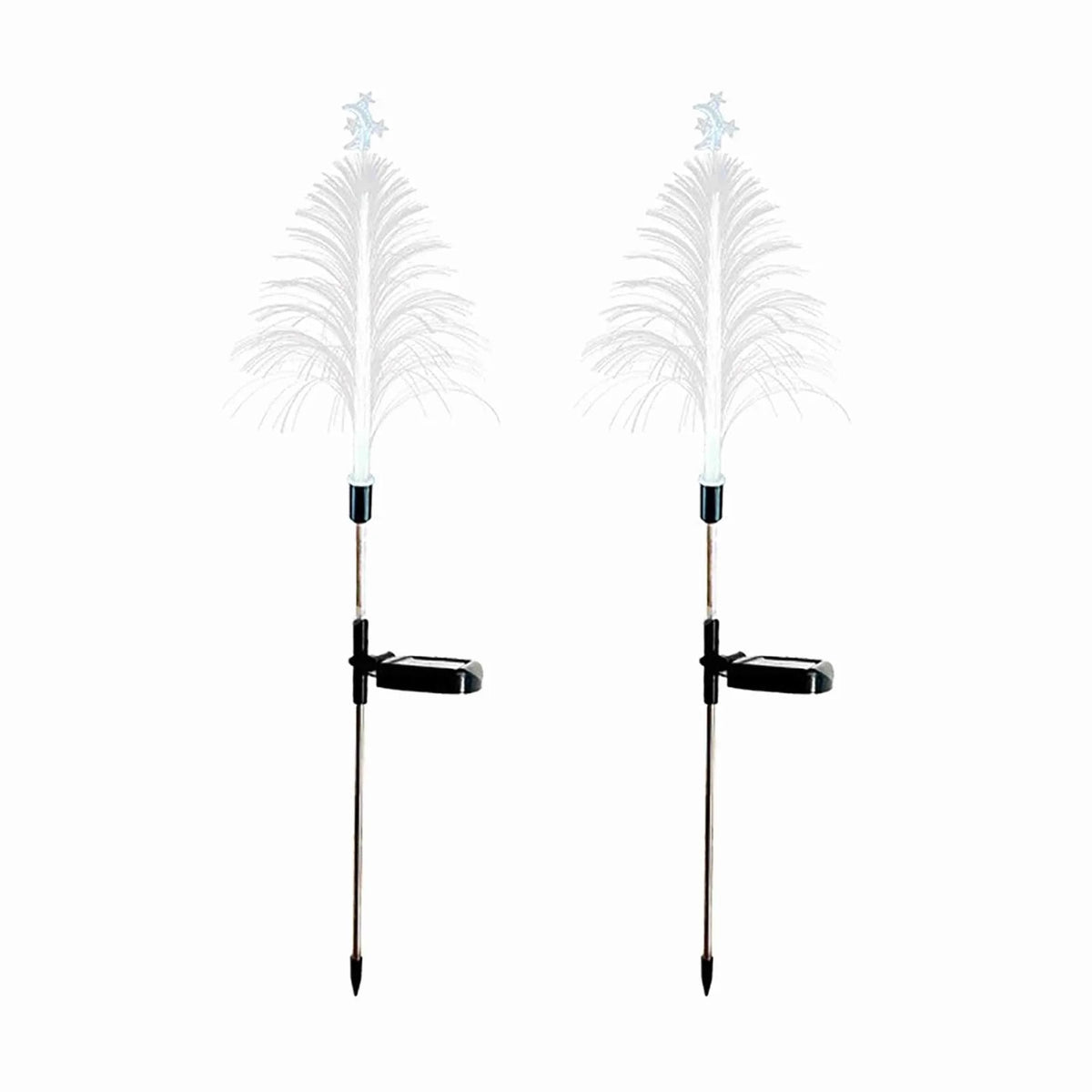 Lampă Solară Decorativă cu Brăduți de Crăciun, Lumini care Își Schimbă Culoarea, IP65