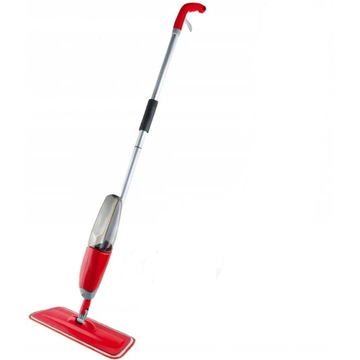 Mop Plat cu Pulverizator, Cap Rotativ 360° și 3 Lavete Lavabile, Roșu