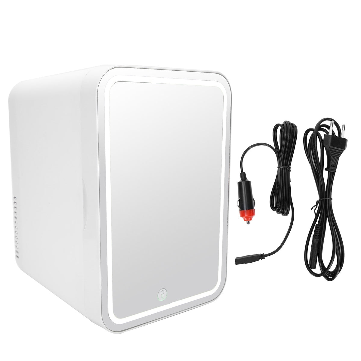 Mini Frigider Cosmetic 8L cu Oglindă, 2 Etaje, Silențios 40 dB