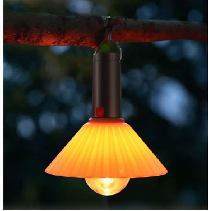 Lampă LED de Camping Tip Bec, Lumină Caldă 3000K, Reîncărcabilă USB-C, cu Cârlig
